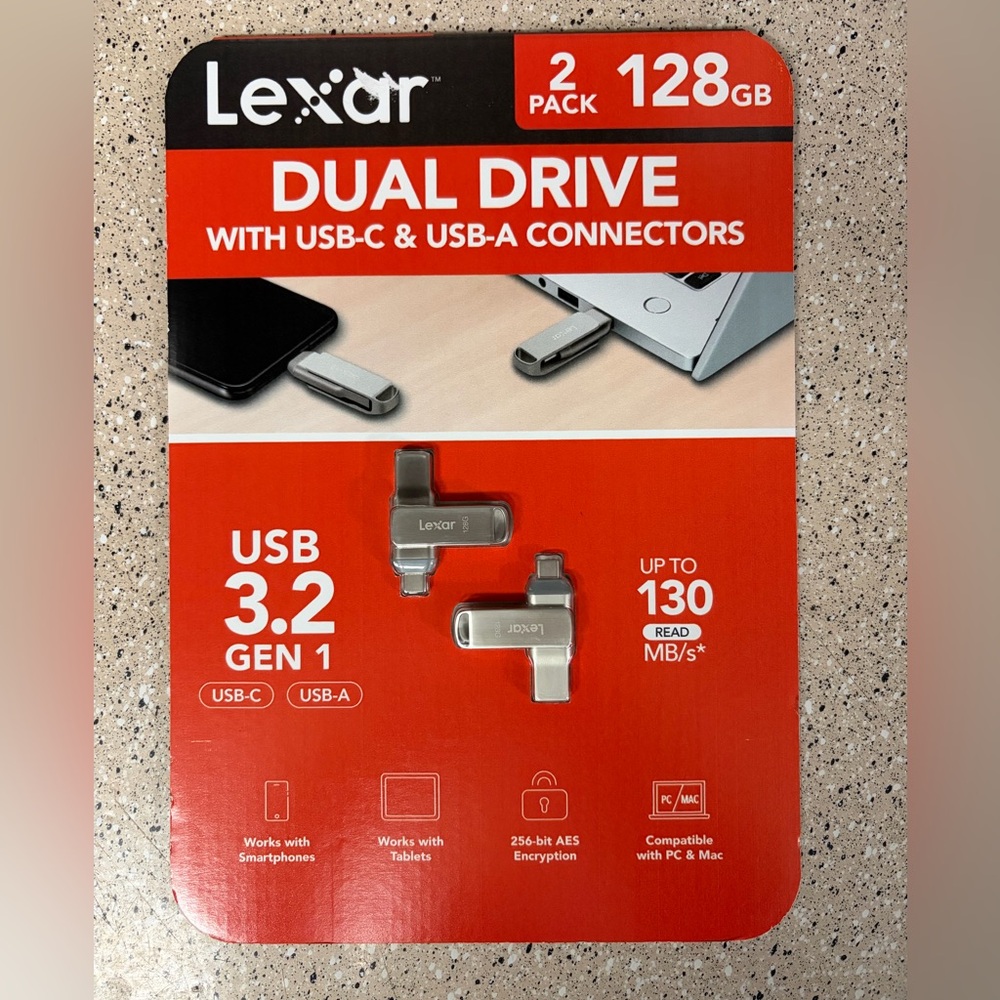 Dual Drive USB-C & USB-A 128GB - Silver